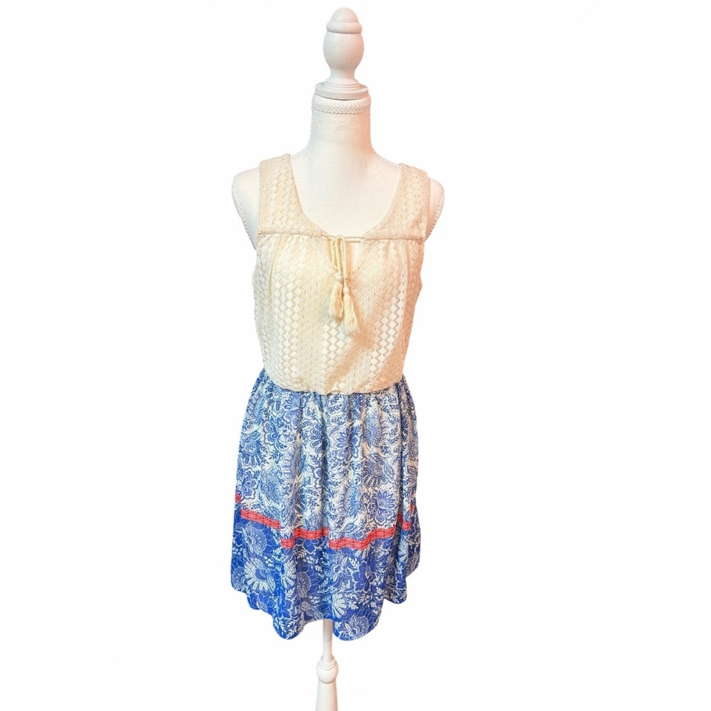 As U Wish Lace Boho Floral Mini festival Dress Small
